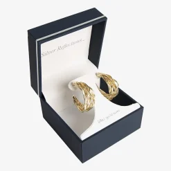 Silver Reflections Womens 14K Gold Over Brass 30mm Hoop Earrings