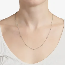 Silver Reflections Womens Pure Silver Over Brass 18 Inch Bead Chain Necklace
