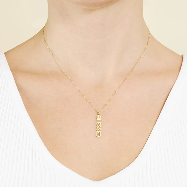 Silver Treasures Blessed Womens 14K Gold Over Silver 16 Inch Pendant Necklace