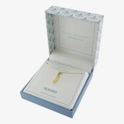Silver Treasures Blessed Womens 14K Gold Over Silver 16 Inch Pendant Necklace