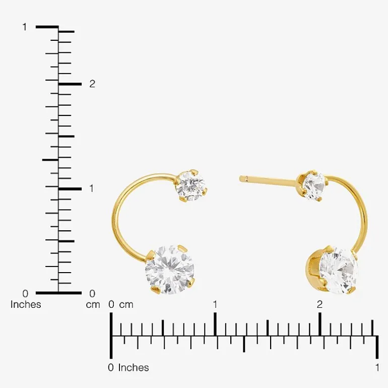 Silver Treasures Cubic Zirconia 14K Gold Over Silver 10.4mm Stud Earrings