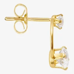 Silver Treasures Cubic Zirconia 14K Gold Over Silver 10.4mm Stud Earrings