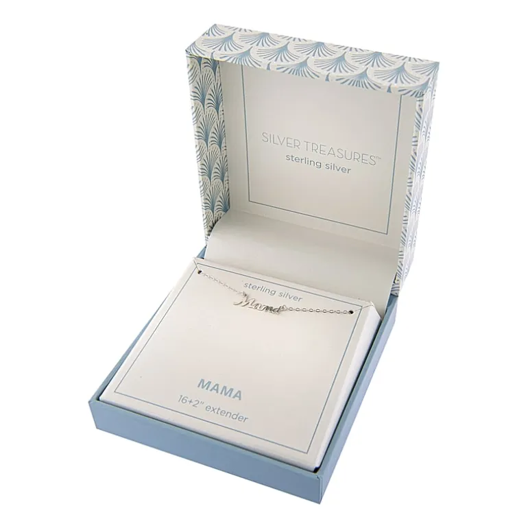 Silver Treasures Mama Womens Sterling Silver 16 Inch Pendant Necklace