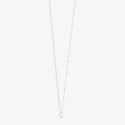 Silver Treasures Pave Initial Womens Cubic Zirconia Sterling Silver 18 Inch Pendant Necklace