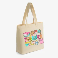 Simply Sage Market - Zippered Canvas Tote - Teacher Bright Collage