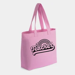 Simply Sage Market - Zippered Canvas Tote - Teacher Rainbow