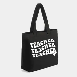 Simply Sage Market - Zippered Canvas Tote - Teacher Stacked Wavy Heart