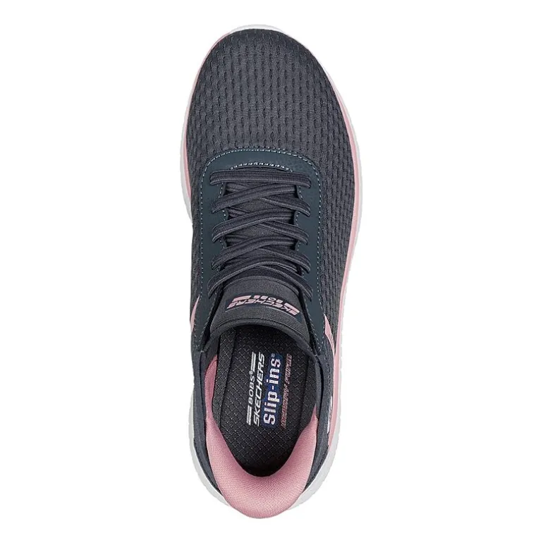Skechers Bobs Hands Free Slip-Ins Sport Squad Chaos Stroke Of Luck Womens Slip-On Walking Shoes