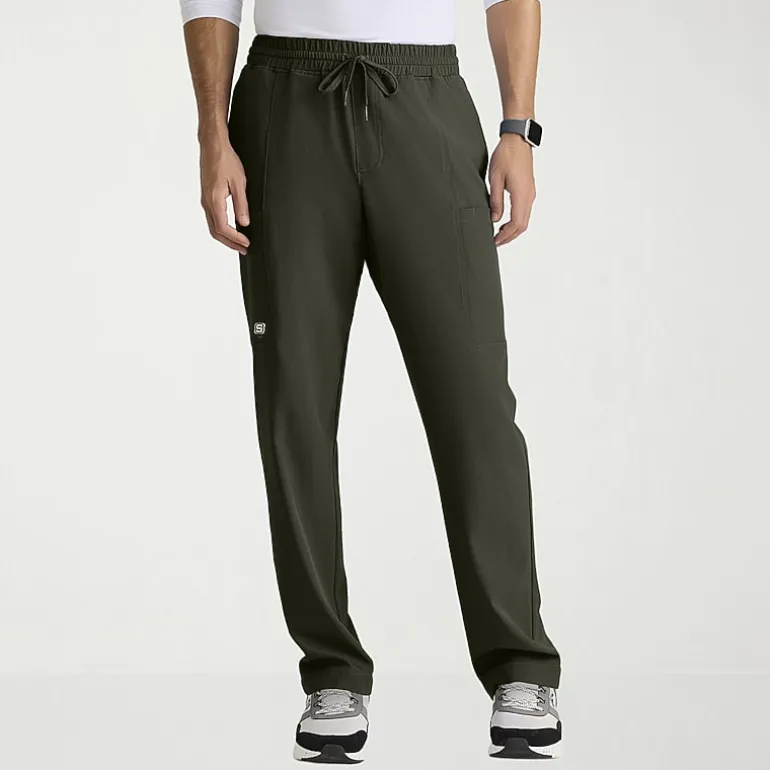 Skechers Skp718 Compass 5-Pocket Elastic Waistband Straight Leg Mens Big and Tall Stretch Fabric Moisture Wicking Scrub Pant
