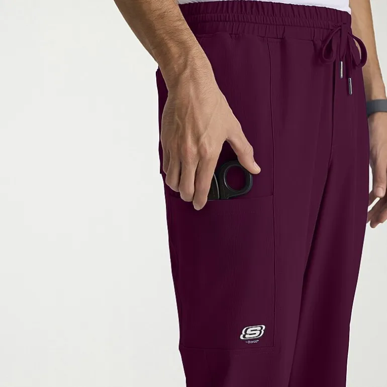 Skechers Skp718 Compass 5-Pocket Elastic Waistband Straight Leg Mens Big and Tall Stretch Fabric Moisture Wicking Scrub Pant