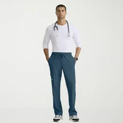 Skechers Skp718 Compass 5-Pocket Elastic Waistband Straight Leg Mens Big and Tall Stretch Fabric Moisture Wicking Scrub Pant