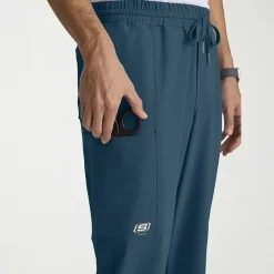 Skechers Skp718 Compass 5-Pocket Elastic Waistband Straight Leg Mens Big and Tall Stretch Fabric Moisture Wicking Scrub Pant