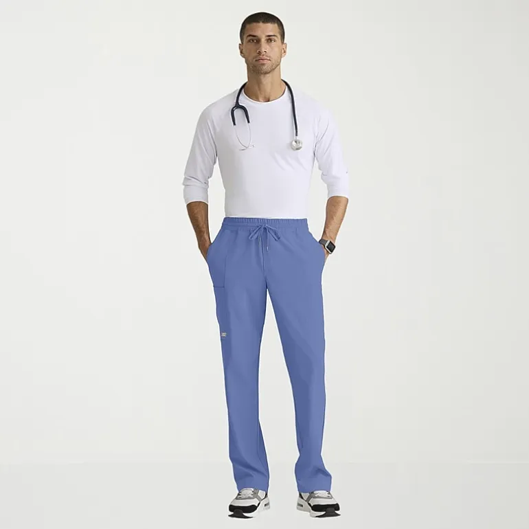 Skechers Skp718 Compass 5-Pocket Elastic Waistband Straight Leg Mens Big and Tall Stretch Fabric Moisture Wicking Scrub Pant