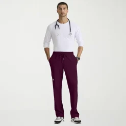Skechers Skp718 Compass 5-Pocket Elastic Waistband Straight Leg Mens Big and Tall Stretch Fabric Moisture Wicking Scrub Pant