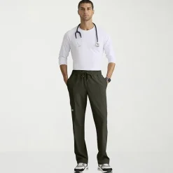 Skechers Skp718 Compass 5-Pocket Elastic Waistband Straight Leg Mens Big and Tall Stretch Fabric Moisture Wicking Scrub Pant