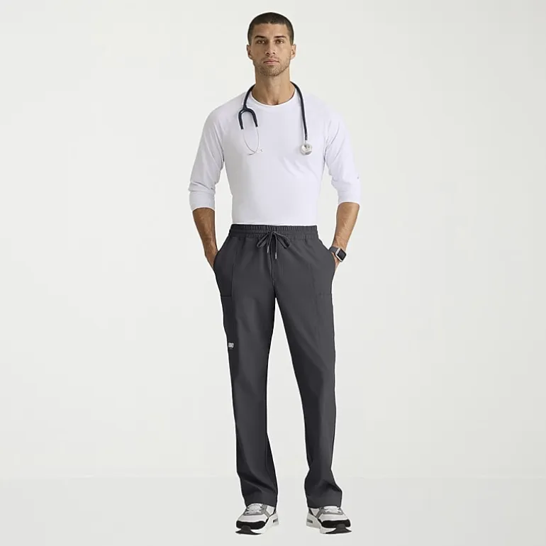 Skechers Skp718 Compass 5-Pocket Elastic Waistband Straight Leg Mens Big and Tall Stretch Fabric Moisture Wicking Scrub Pant