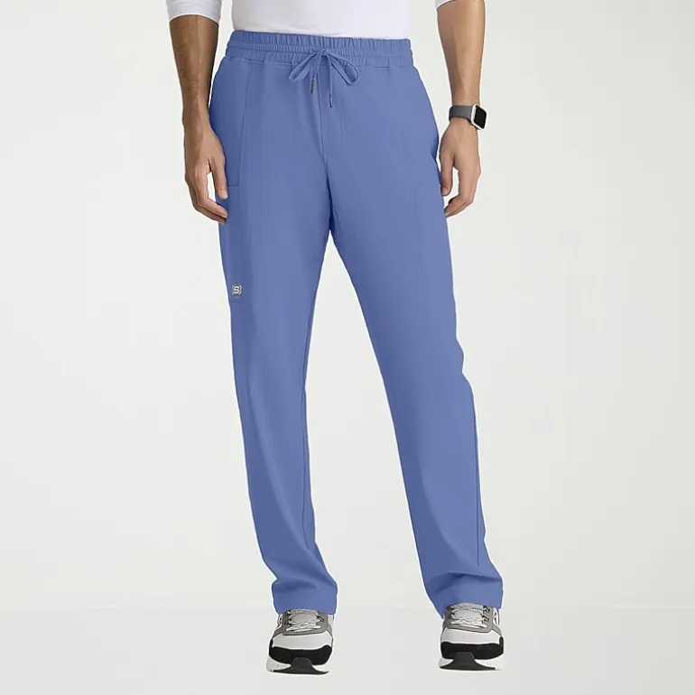 Skechers Skp718 Compass 5-Pocket Elastic Waistband Straight Leg Mens Big and Tall Stretch Fabric Moisture Wicking Scrub Pant