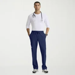 Skechers Skp718 Compass 5-Pocket Elastic Waistband Straight Leg Mens Big and Tall Stretch Fabric Moisture Wicking Scrub Pant