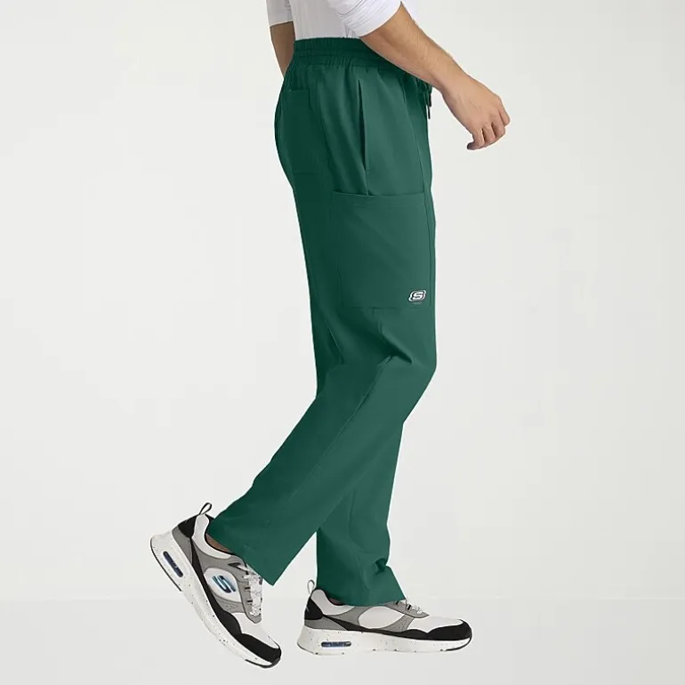 Skechers Skp718 Compass 5-Pocket Elastic Waistband Straight Leg Mens Big and Tall Stretch Fabric Moisture Wicking Scrub Pant