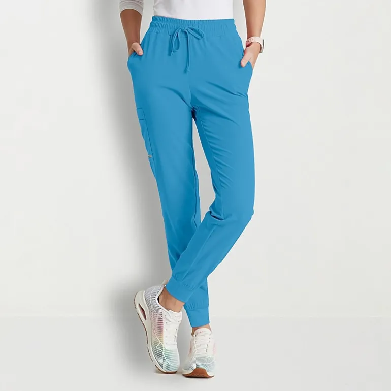 Skechers Skp552 Theory 4-Pocket Mid-Rise Jogger Womens Petite Stretch Fabric Moisture Wicking Scrub Pant
