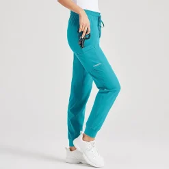 Skechers Skp552 Theory 4-Pocket Mid-Rise Jogger Womens Petite Stretch Fabric Moisture Wicking Scrub Pant