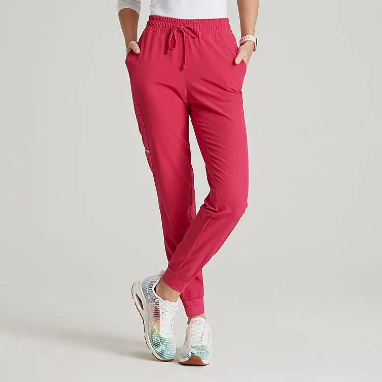 Skechers Skp552 Theory 4-Pocket Mid-Rise Jogger Womens Petite Stretch Fabric Moisture Wicking Scrub Pant