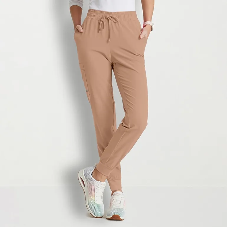Skechers Skp552 Theory 4-Pocket Mid-Rise Jogger Womens Petite Stretch Fabric Moisture Wicking Scrub Pant