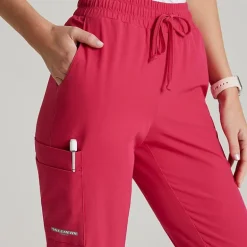 Skechers Skp552 Theory 4-Pocket Mid-Rise Jogger Womens Petite Stretch Fabric Moisture Wicking Scrub Pant
