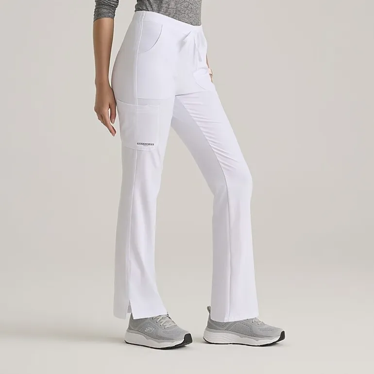 Skechers Sk201 Reliance 3-Pocket Mid-Rise Straight Leg Womens Petite Tag Free Stretch Fabric Moisture Wicking Scrub Pant