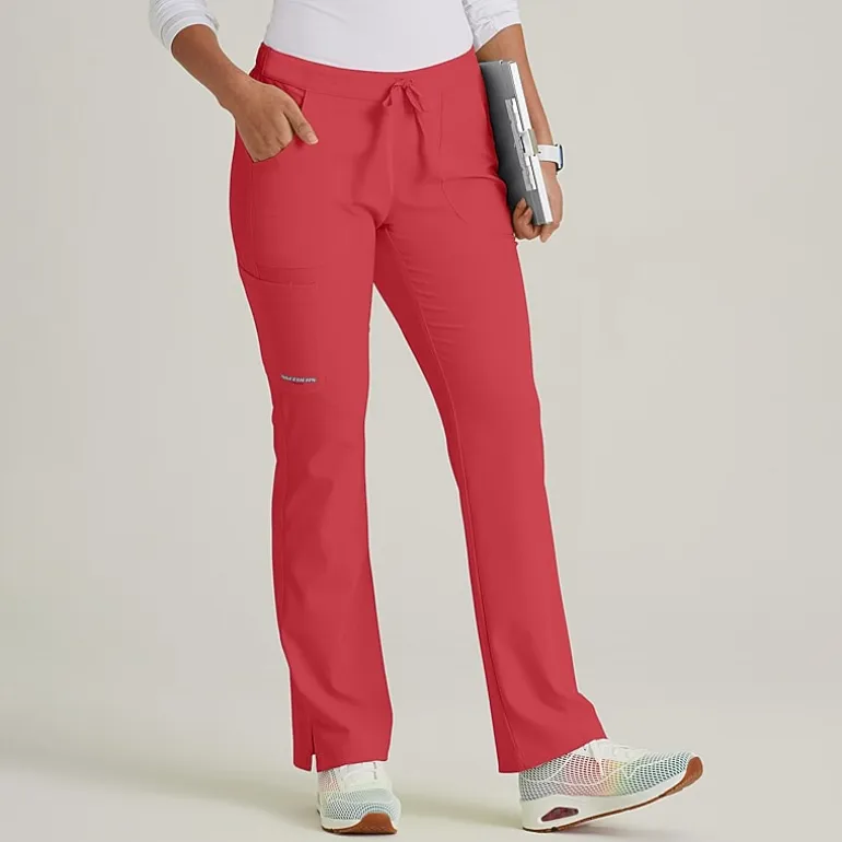 Skechers Sk201 Reliance 3-Pocket Mid-Rise Straight Leg Womens Petite Tag Free Stretch Fabric Moisture Wicking Scrub Pant