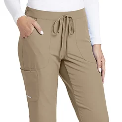 Skechers Sk201 Reliance 3-Pocket Mid-Rise Straight Leg Womens Petite Tag Free Stretch Fabric Moisture Wicking Scrub Pant