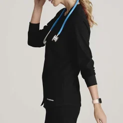 Skechers Sk401 Stability 2-Pocket Crewneck Snap-Front Warm-Up Womens Tag Free Stretch Fabric Moisture Wicking Scrub Jackets