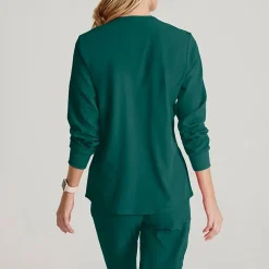 Skechers Sk401 Stability 2-Pocket Crewneck Snap-Front Warm-Up Womens Tag Free Stretch Fabric Moisture Wicking Scrub Jackets