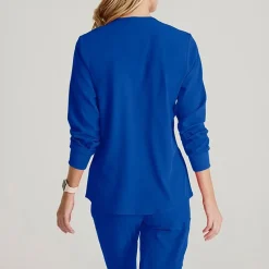 Skechers Sk401 Stability 2-Pocket Crewneck Snap-Front Warm-Up Womens Tag Free Stretch Fabric Moisture Wicking Scrub Jackets