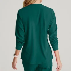 Skechers Sk401 Stability 2-Pocket Crewneck Snap-Front Warm-Up Womens Plus Tall Tag Free Stretch Fabric Moisture Wicking Scrub Jackets