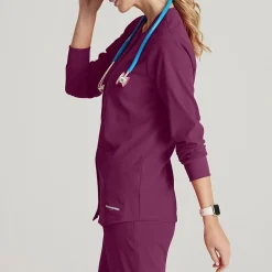 Skechers Sk401 Stability 2-Pocket Crewneck Snap-Front Warm-Up Womens Plus Tall Tag Free Stretch Fabric Moisture Wicking Scrub Jackets