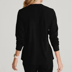 Skechers Sk401 Stability 2-Pocket Crewneck Snap-Front Warm-Up Womens Plus Tall Tag Free Stretch Fabric Moisture Wicking Scrub Jackets