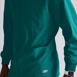 Skechers Sk0408 Structure 3-Pocket Crewneck Warm-Up Mens Big and Tall Tag Free Stretch Fabric Moisture Wicking Scrub Jackets