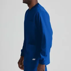 Skechers Sk0408 Structure 3-Pocket Crewneck Warm-Up Mens Big and Tall Tag Free Stretch Fabric Moisture Wicking Scrub Jackets