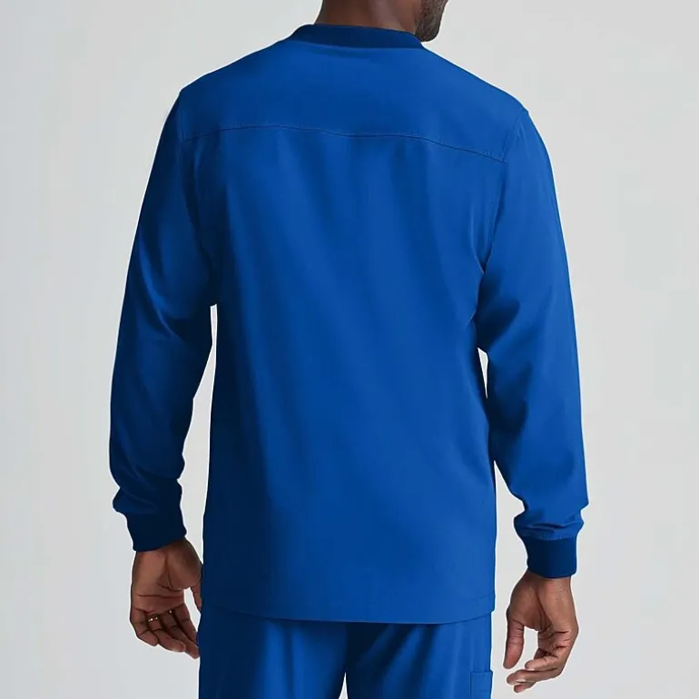 Skechers Sk0408 Structure 3-Pocket Crewneck Warm-Up Mens Big and Tall Tag Free Stretch Fabric Moisture Wicking Scrub Jackets