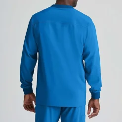 Skechers Sk0408 Structure 3-Pocket Crewneck Warm-Up Mens Big and Tall Tag Free Stretch Fabric Moisture Wicking Scrub Jackets