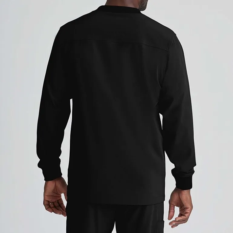 Skechers Sk0408 Structure 3-Pocket Crewneck Warm-Up Mens Big and Tall Tag Free Stretch Fabric Moisture Wicking Scrub Jackets