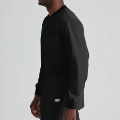 Skechers Sk0408 Structure 3-Pocket Crewneck Warm-Up Mens Big and Tall Tag Free Stretch Fabric Moisture Wicking Scrub Jackets