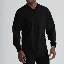 Skechers Sk0408 Structure 3-Pocket Crewneck Warm-Up Mens Big and Tall Tag Free Stretch Fabric Moisture Wicking Scrub Jackets
