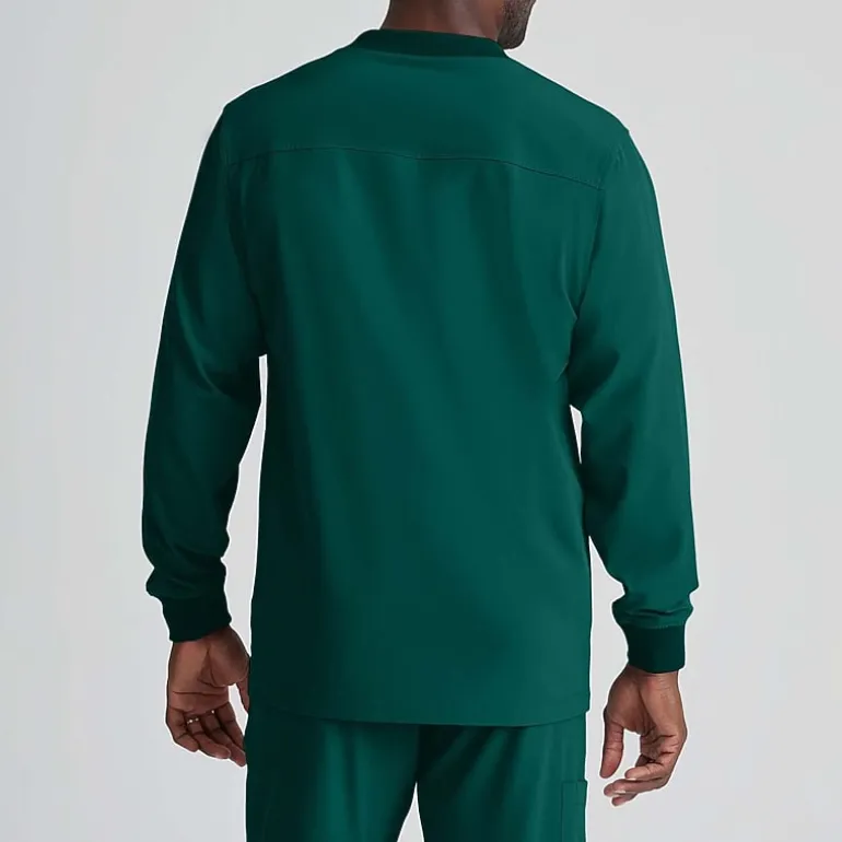 Skechers Sk0408 Structure 3-Pocket Crewneck Warm-Up Mens Big and Tall Tag Free Stretch Fabric Moisture Wicking Scrub Jackets