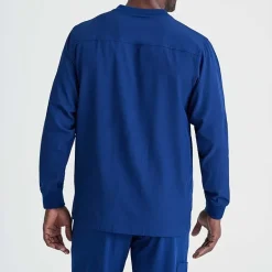 Skechers Sk0408 Structure 3-Pocket Crewneck Warm-Up Mens Big and Tall Tag Free Stretch Fabric Moisture Wicking Scrub Jackets