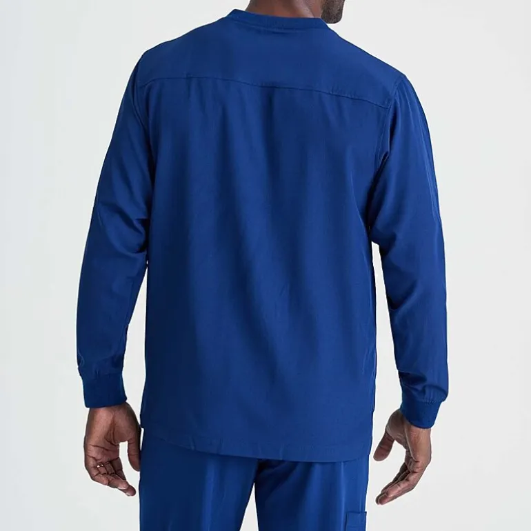 Skechers Sk0408 Structure 3-Pocket Crewneck Warm-Up Mens Big and Tall Tag Free Stretch Fabric Moisture Wicking Scrub Jackets