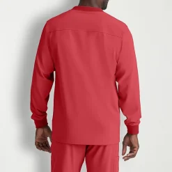 Skechers Sk0408 Structure 3-Pocket Crewneck Warm-Up Mens Big and Tall Tag Free Stretch Fabric Moisture Wicking Scrub Jackets