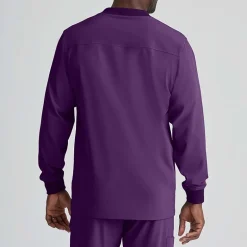 Skechers Sk0408 Structure 3-Pocket Crewneck Warm-Up Mens Big and Tall Tag Free Stretch Fabric Moisture Wicking Scrub Jackets