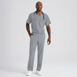 Skechers Sk0215 Structure 4-Pocket Zip-Fly Mens Big and Tall Tag Free Stretch Fabric Moisture Wicking Scrub Pant